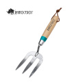 Wholesale Homes Garden Hand Tool Set Elegant Laser Pattern Small Wooden Handle Stainless Steel Gardening Trowel Fork